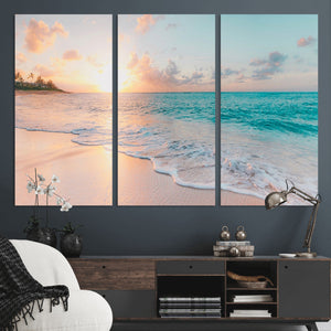 Beach Wall Art - Stunning Ocean Sunset Canvas Print with
