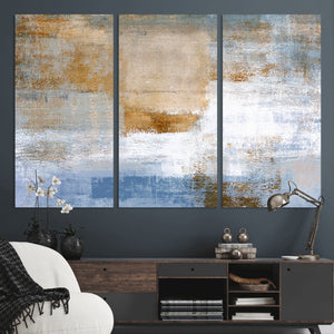 Blue Multi Panel Abstract Wall Art Canvas, Abstract Blue and