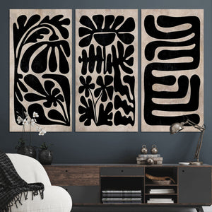 Canvas Print Wall Art Abstract Art Boho, Framed Boho Art