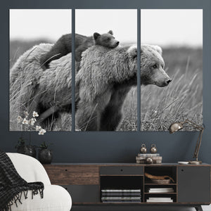 Bear and Cub Wall Art Canvas | 399 Bear Cub