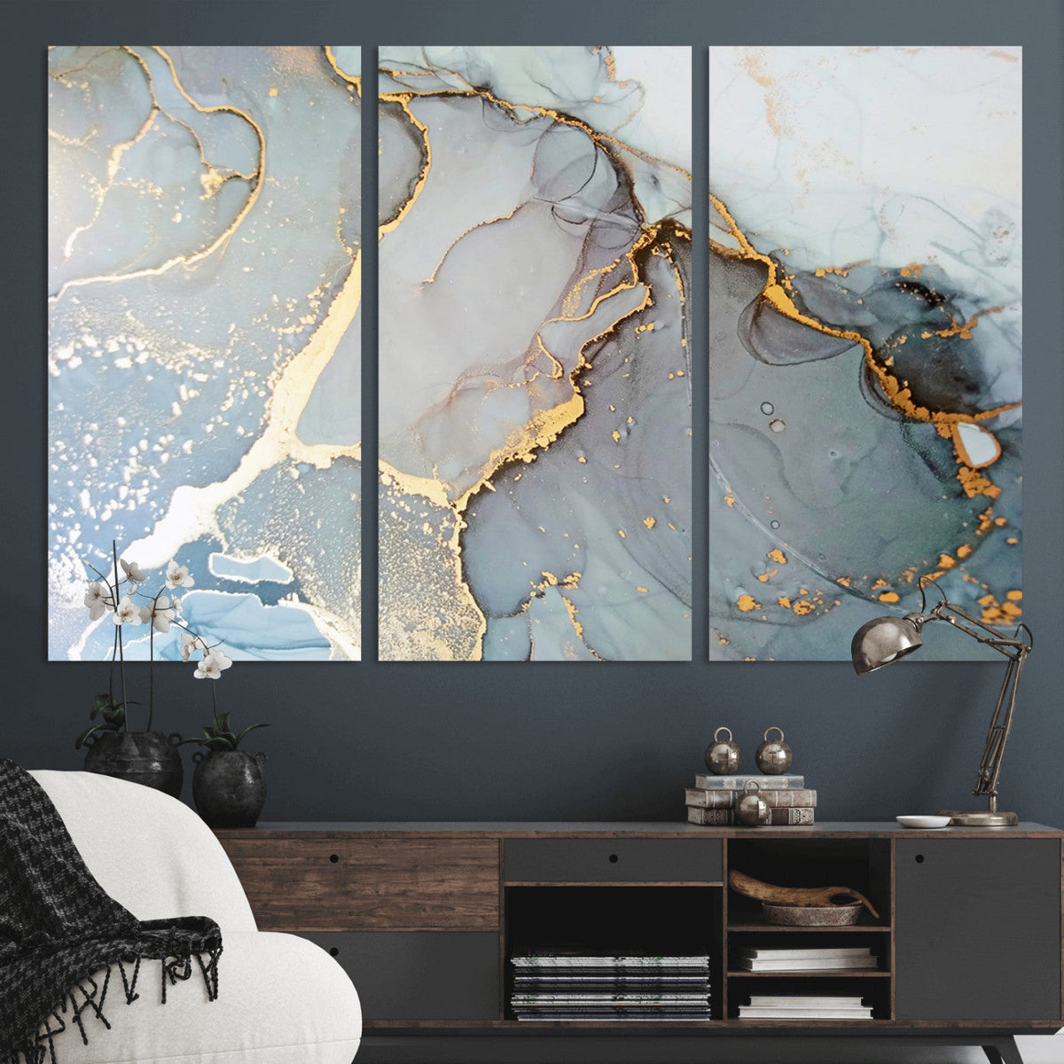 Large Abstract Marble Wall Art Canvas Print for Living Room