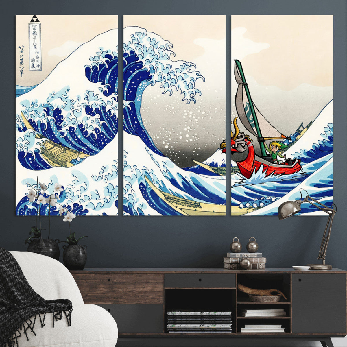 Katsushika Hokusai Kanagawa Giant Wave Wall Art Canvas Print