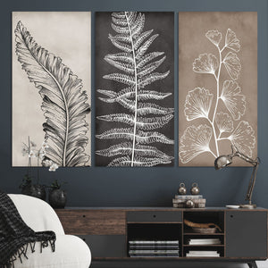 Minimalist Botanical Wall Art Canvas Print, Framed and Ready