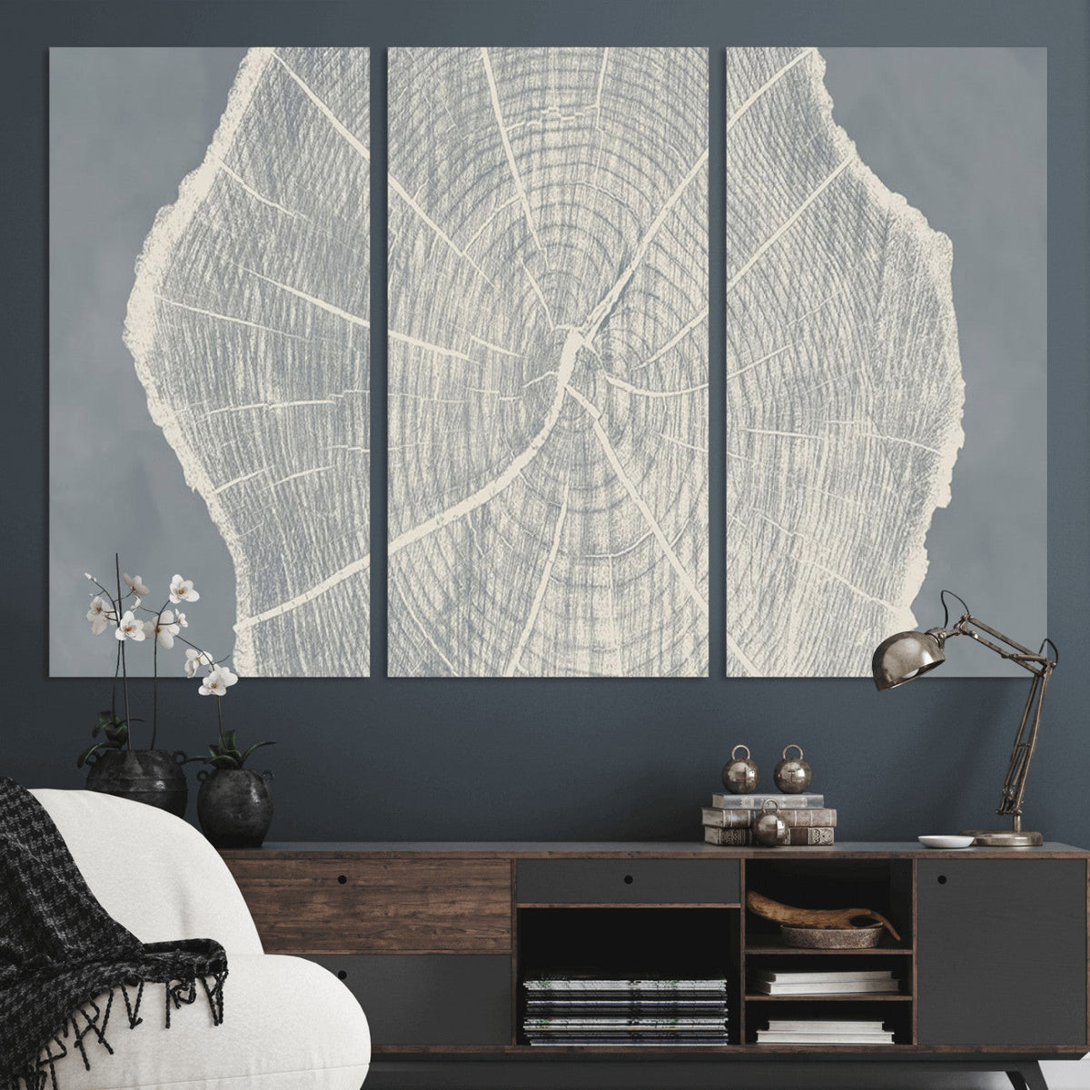 Abstract Tree Ring Wall Art Canvas Print – Nature-Inspired,
