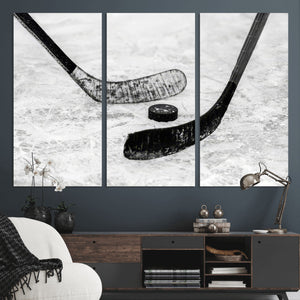 Winter Ice Hockey Sport Canvas Wall Art Print - Hockey Wall