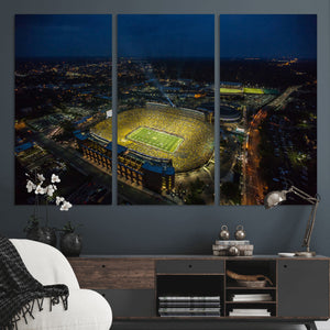 Michigan Stadium Night Game Wall Art – Sports Arena Aerial