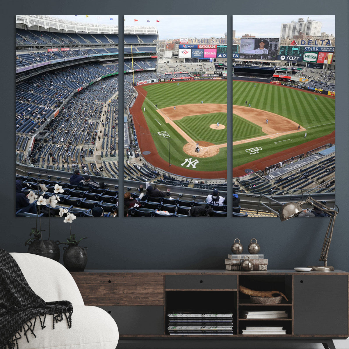 New York Yankees Baseball Team Print - Yankee Stadium Wall