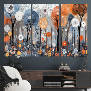 Abstract Winter Landscape Canvas Wall Art Print - Large