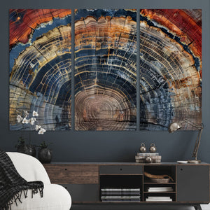 Abstract Tree Ring Wall Art Canvas Print
