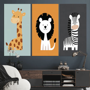 Boho Jungle Animal Nursery Wall Art Prints – Safari Decor