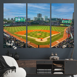 Wrigley Field Chicago Cubs Panoramic Canvas Print –