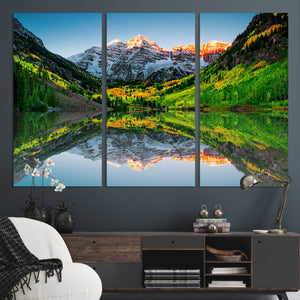 Majestic Snow-Capped Peaks Wall Art Canvas Print, Vibrant