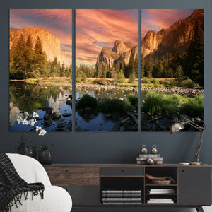Yosemite Valley Wall Art, El Capitan Sunset Canvas Print,