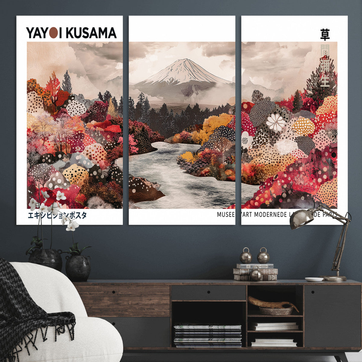 Yayoi Kusama Wall Art Canvas Print – Framed Large Abstract
