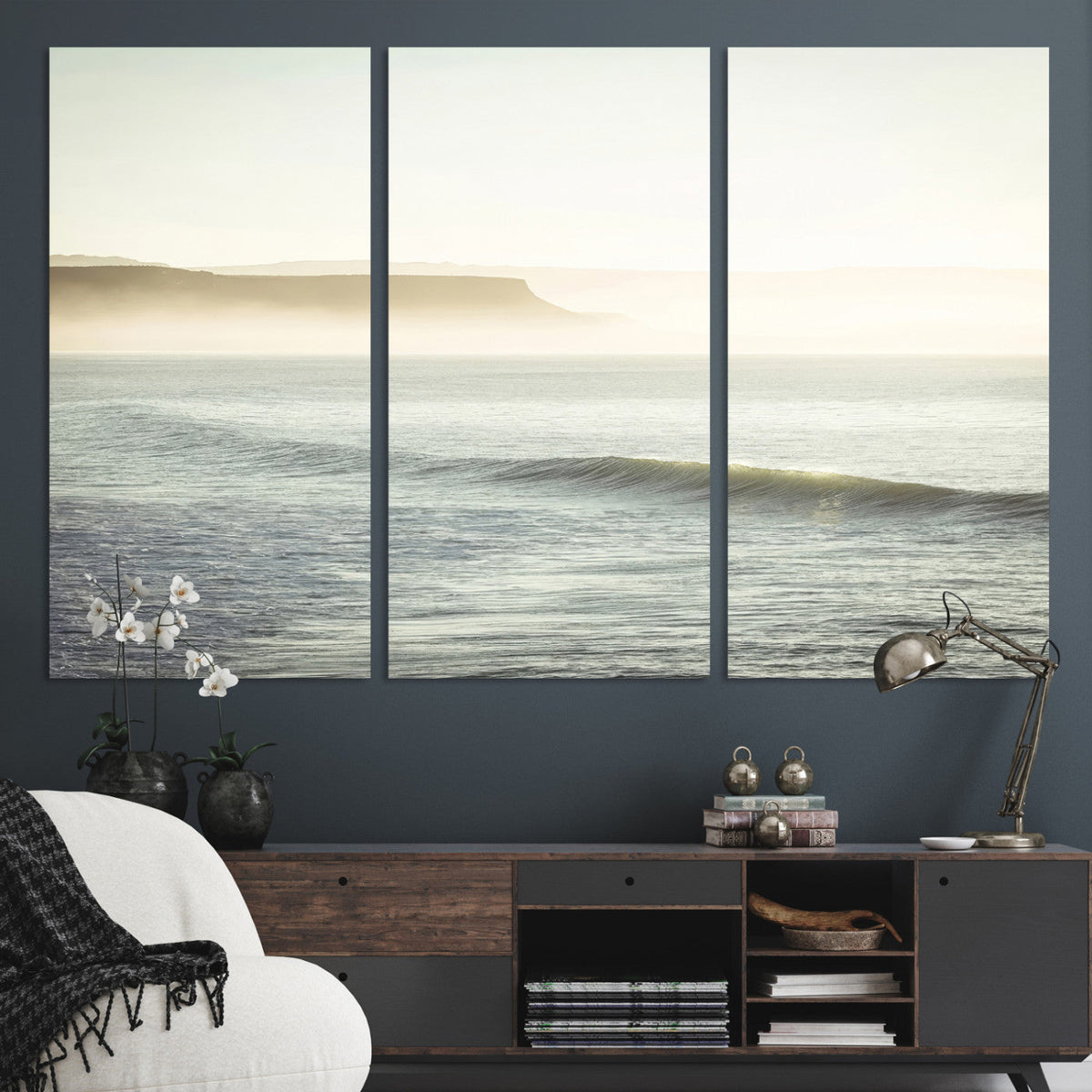 Coastal Cliffs Wall Art Canvas Print – Misty Ocean Seascape