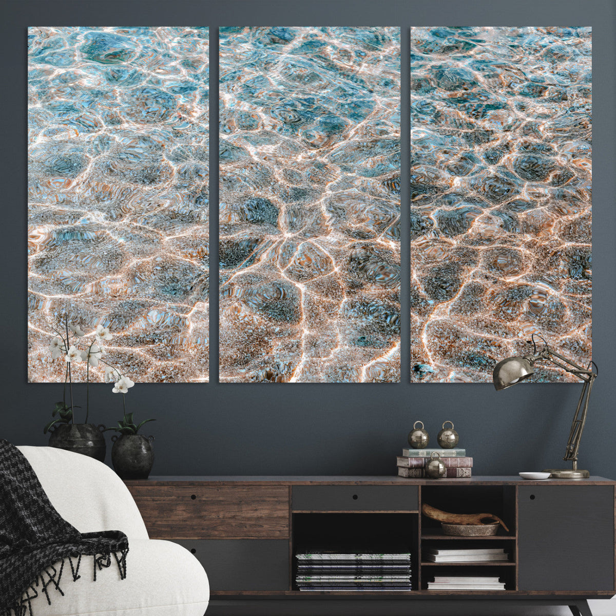 Clear Water Wall Art Canvas Print – Framed Sunlit Ocean