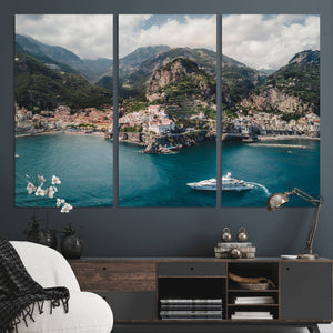 Amalfi Coast Wall Art – Framed Italian Seaside Canvas