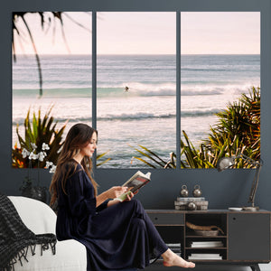 Ocean Surfer Wall Art Canvas Print – Framed Coastal Surf Art