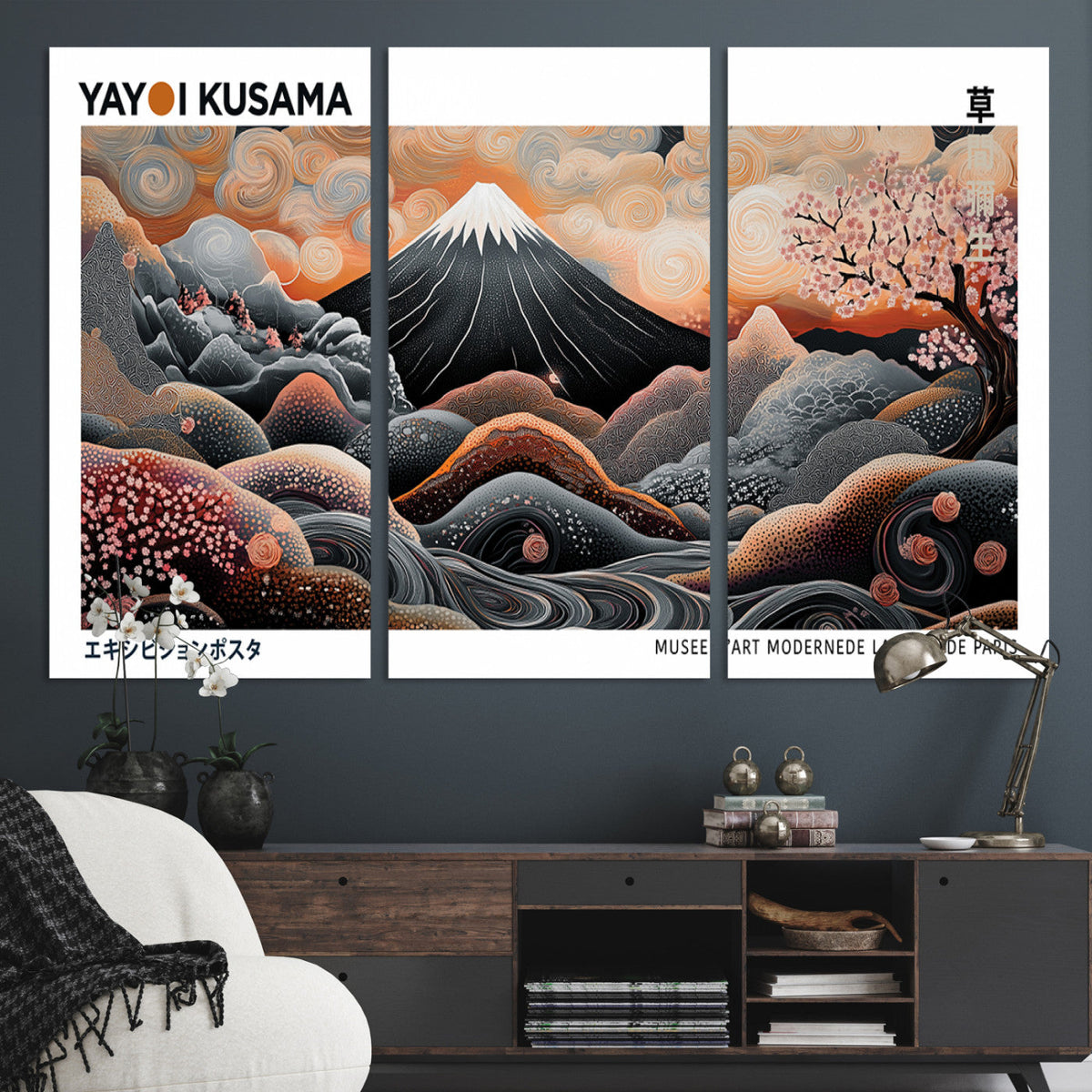 Yayoi Kusama Wall Art Canvas Print – Framed Japanese Dot Art