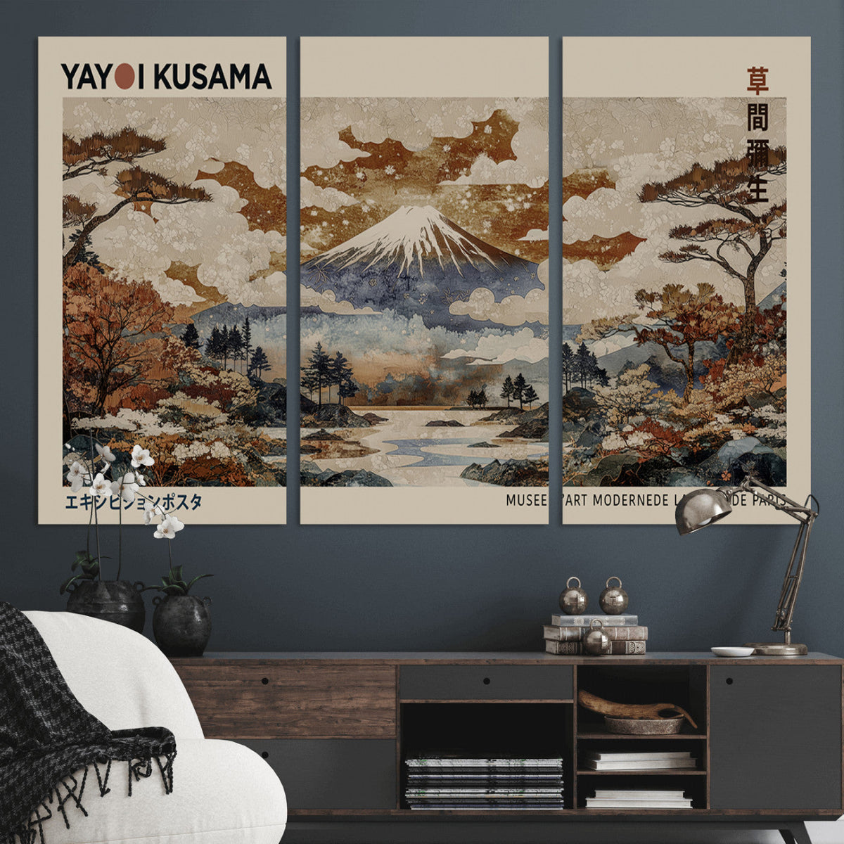 Yayoi Kusama Wall Art Canvas Print – Framed Modern Japanese