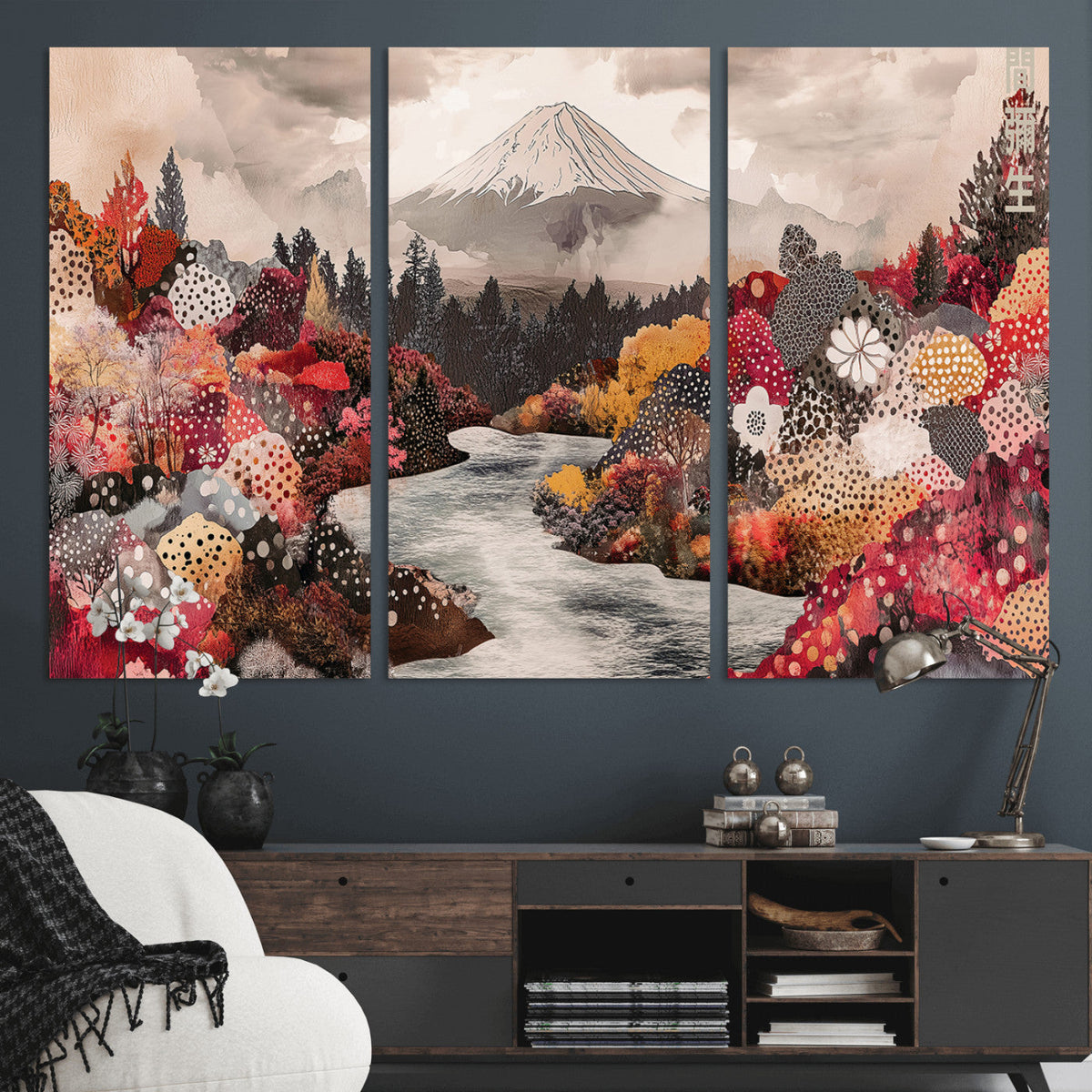 Mountain Wall Art Canvas Print – Framed Autumn Forest