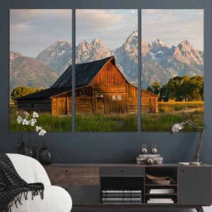 Rustic Barn Wall Art Canvas Print – Framed Grand Teton Park