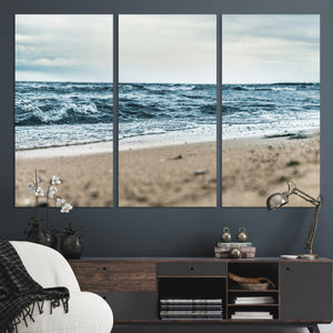 Ocean Wall Art Canvas Print – Moody Coastal Seascape Scene