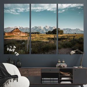 Rustic Farmhouse Wall Art Canvas Print – Teton Range Mormon
