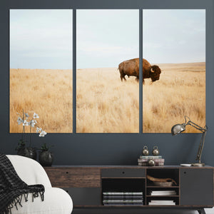 Buffalo Wall Art Canvas Print – Framed Western Wildlife
