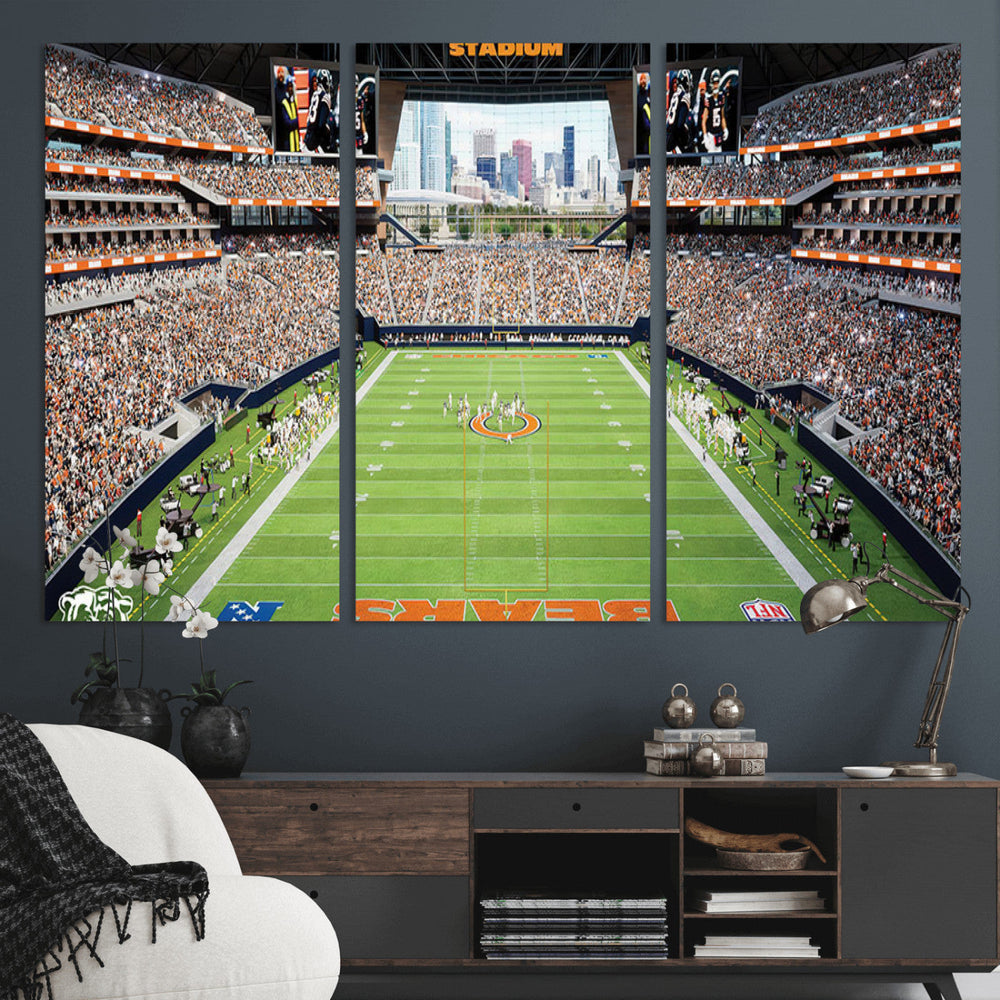 Chicago Bears Soldiers Field Wall Art Canvas Print – Framed