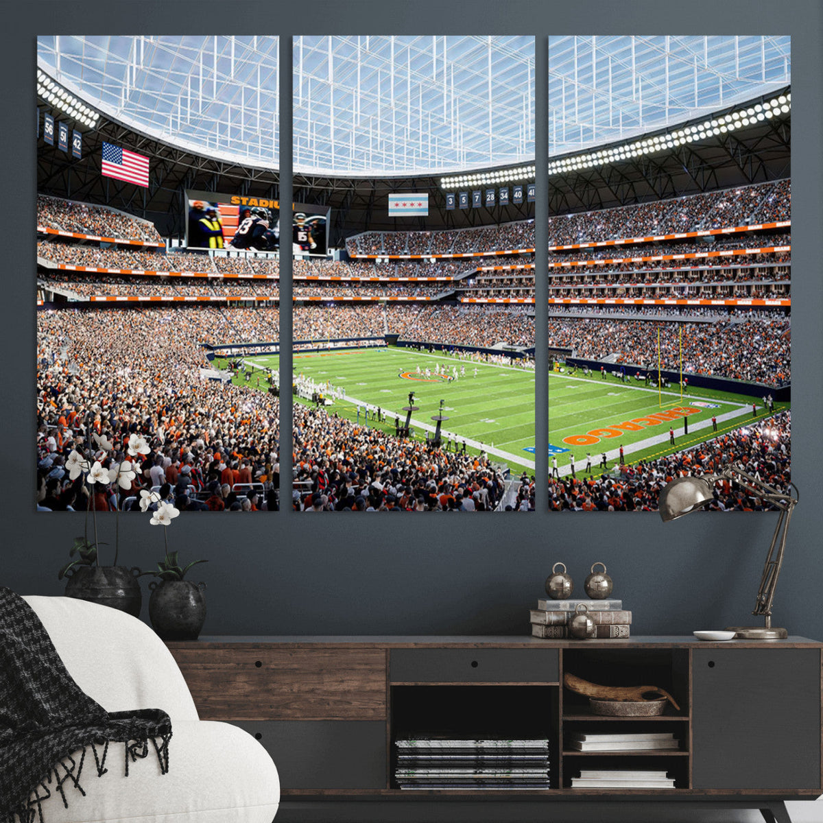 Chicago Bears Soldiers Field Wall Art Canvas Print – Framed