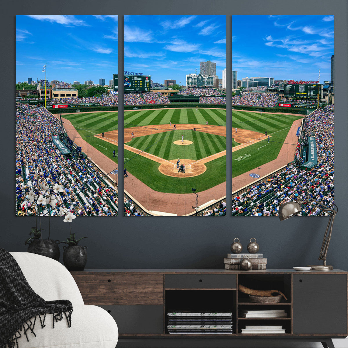 Wrigley Field Baseball Stadium Canvas Wall Art – Packed