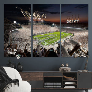 Penn State Stadium Wall Art – White Out Football Game Canvas