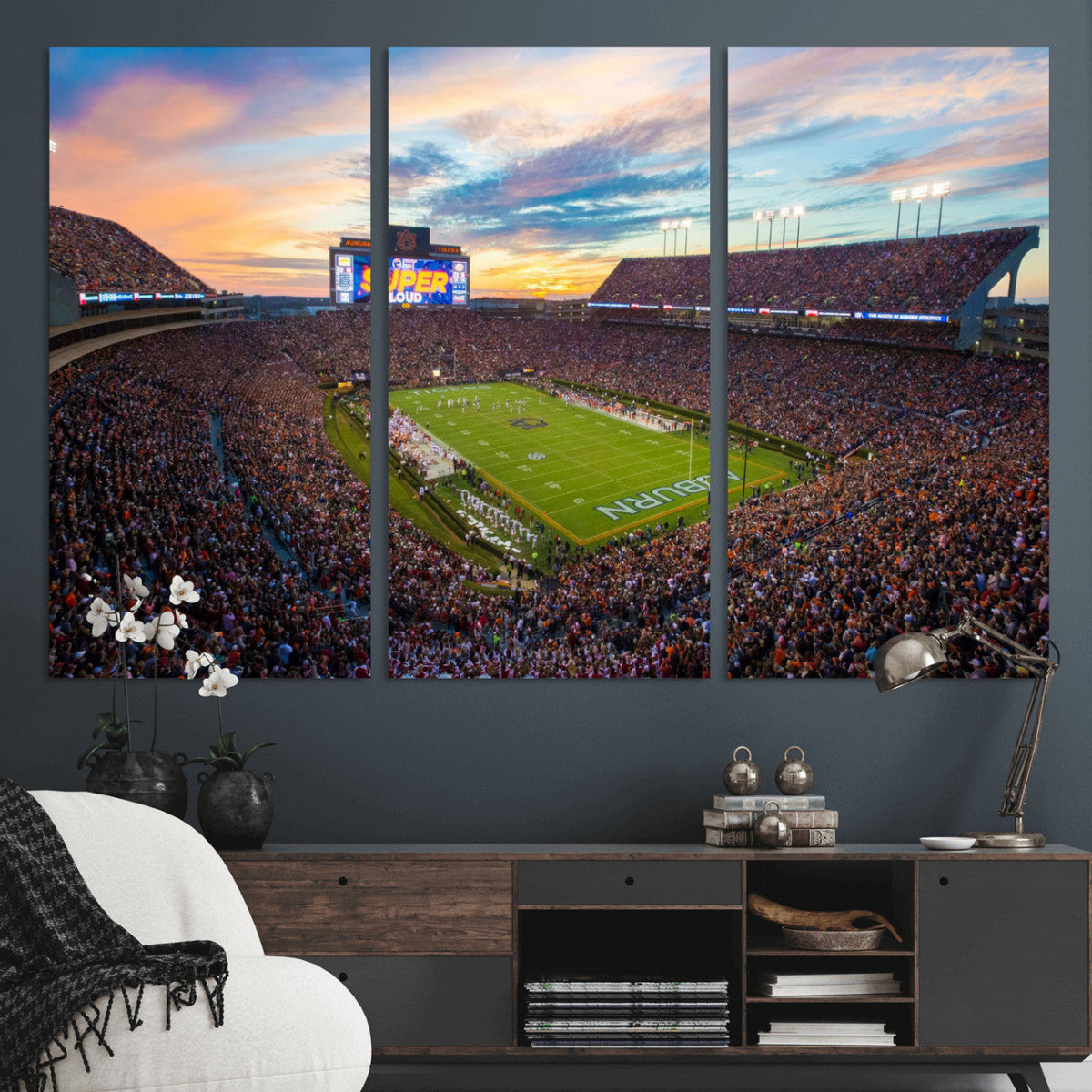Jordan-Hare Stadium Wall Art Canvas Print, Football Stadium