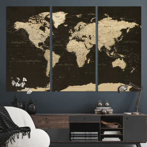 World Map Canvas Print – Framed World Map Wall Art for