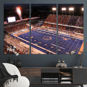 Boise State Stadium Large Wall Art Canvas Print for Living