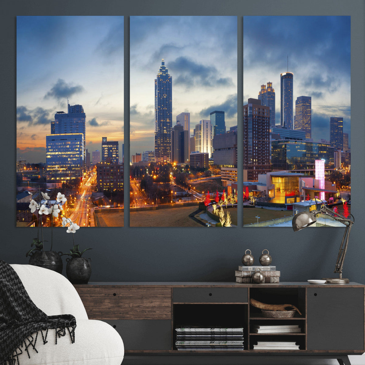 Atlanta Skyline Wall Art Canvas Print, Atlanta Downtown