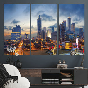 Atlanta Skyline Wall Art Canvas Print, Atlanta Downtown