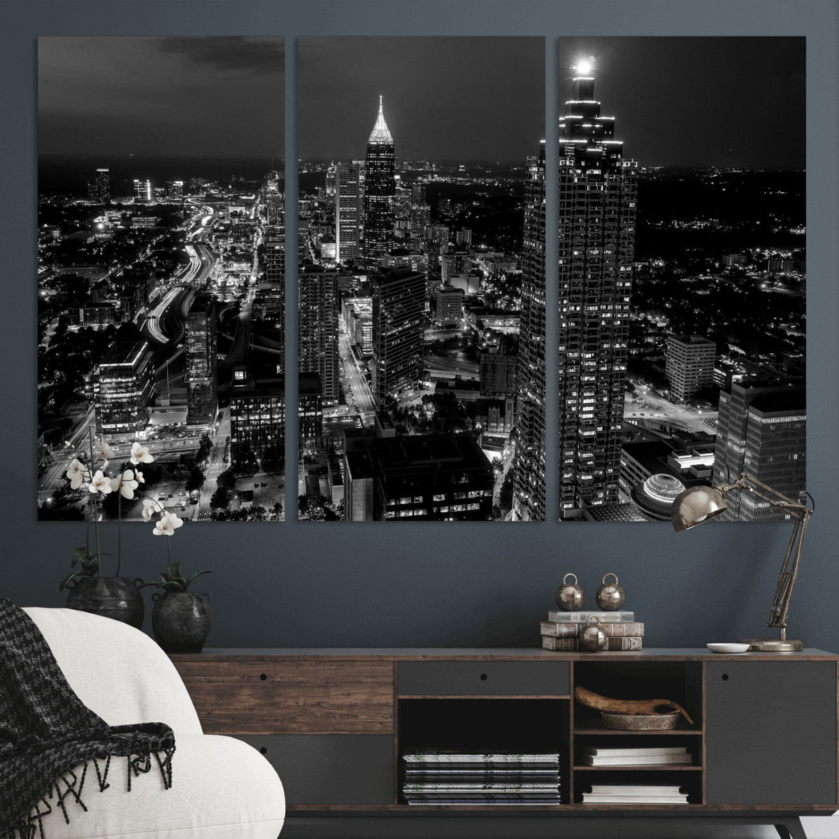 Atlanta Skyline Wall Art Canvas Print, Atlanta Downtown