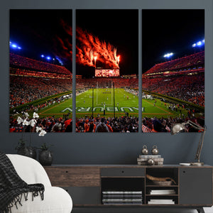 Auburn Stadium Wall Art Canvas Print, College Football Night