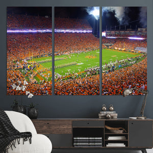 Clemson Football Stadium Wall Art Canvas Print, College
