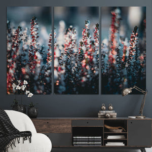 Winter Heather Wall Art Canvas Print, Frosted Floral Nature