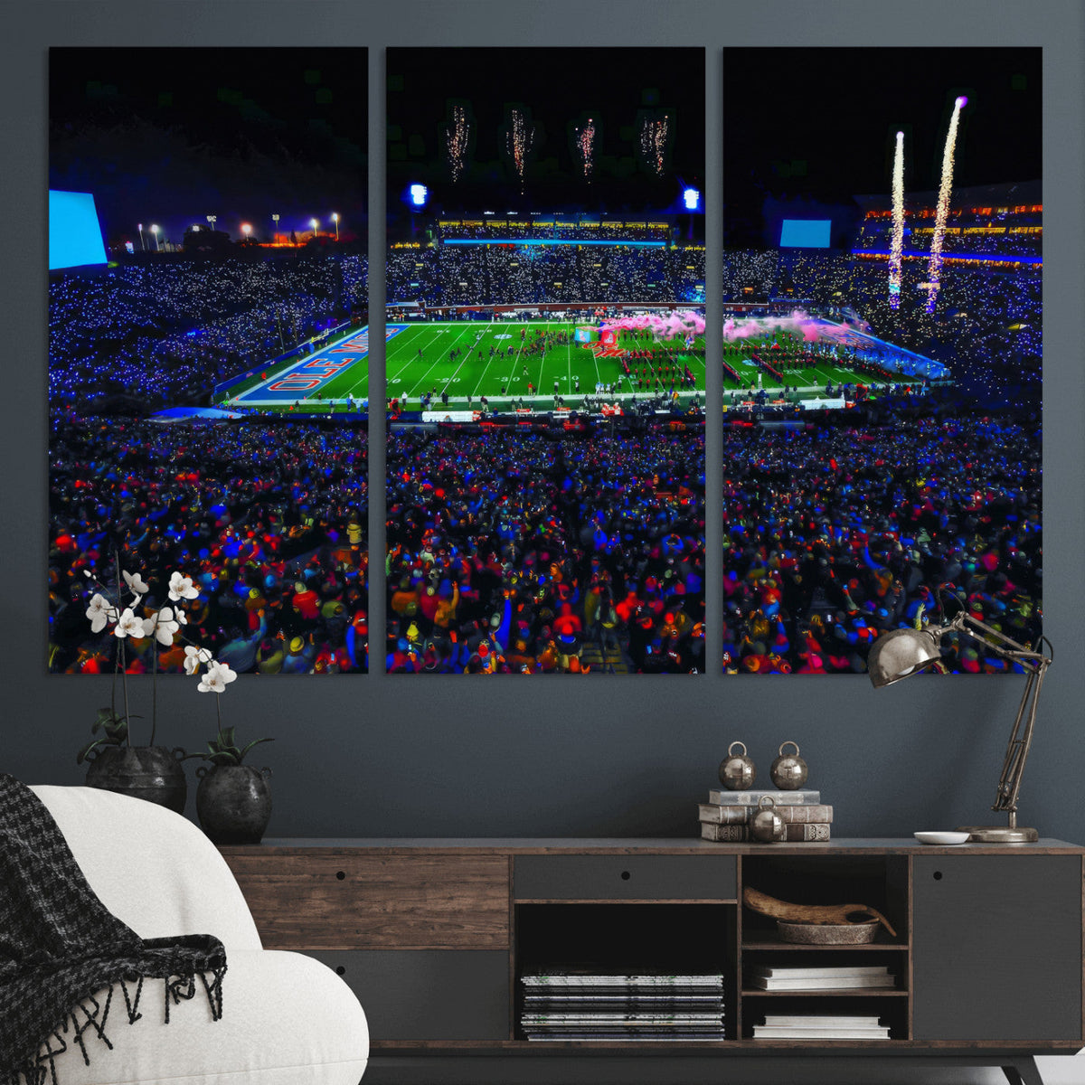 Ole Miss Rebels Vaught Hemingway Stadium Wall Art Canvas
