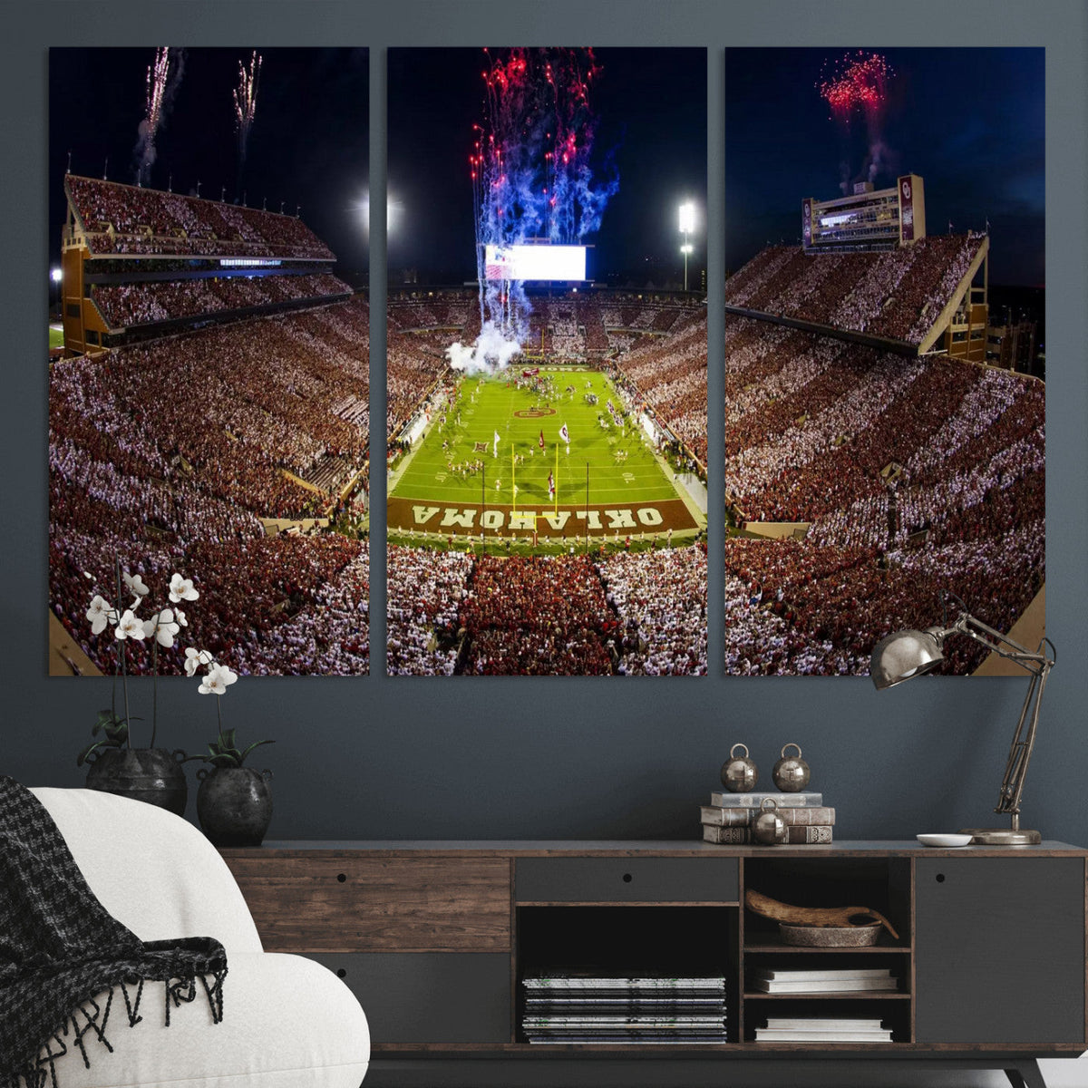 Oklahoma Memorial Stadium Wall Art Canvas Print – Oklahoma