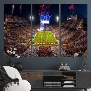 Oklahoma Memorial Stadium Wall Art Canvas Print – Oklahoma