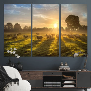 Sheep Wall Art Canvas Print – Rural Farm Animal Artwork