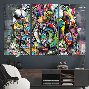 Abstract Graffiti Collage Street Art Wall Art Canvas Print