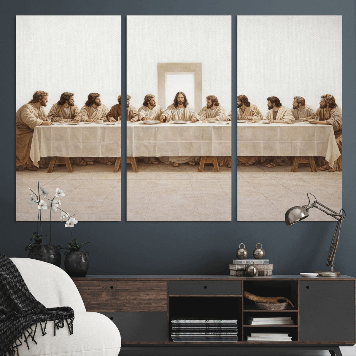 The Last Supper Wall Art Canvas Print, Jesus Christ Biblical