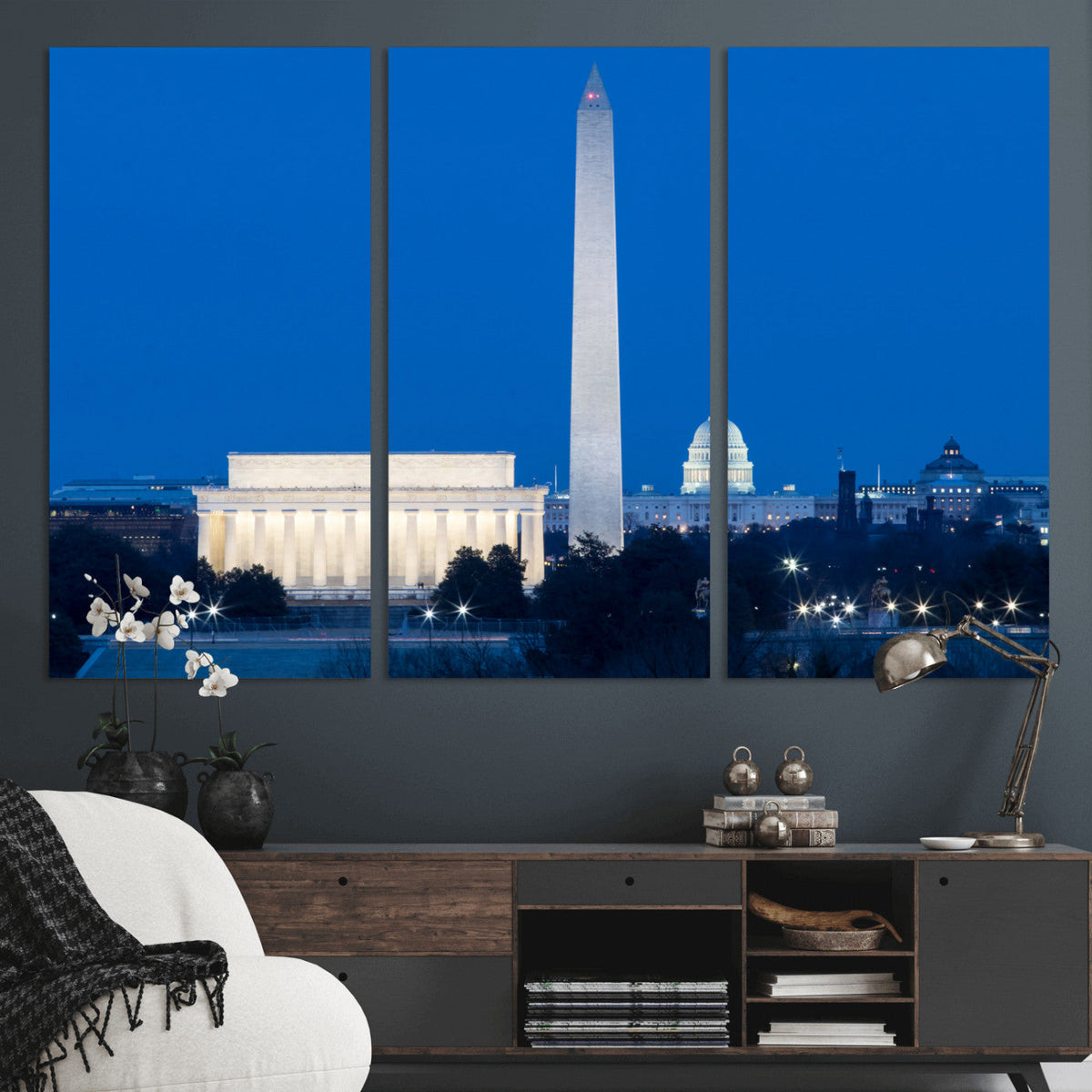Washington DC Skyline Wall Art Canvas Print – Lincoln