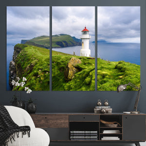 Cliffside Lighthouse Wall Art Canvas Print – Coastal